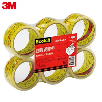 3M Scotch 3036S-6PK OPP超透明封箱膠帶 48mmX40Y