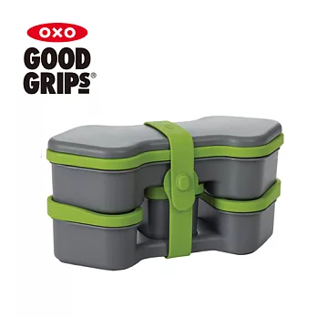OXO 趣味午餐盒-附筷 (綠灰)