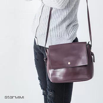【StarMIMI】復古翻蓋暗扣方包＊FREE酒紅