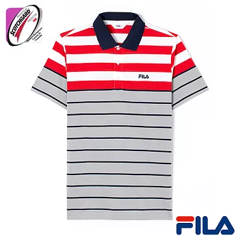 FILA男仕條紋POLO衫-1POO-1404-LY-2XL簡約灰