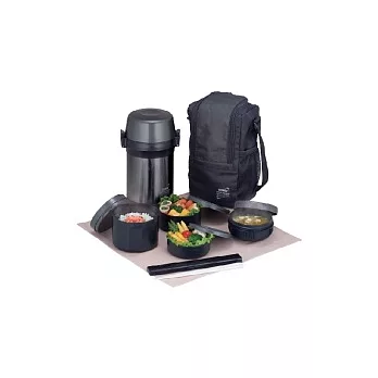 【THERMOS 膳魔師】不鏽鋼真空保溫便當盒(JLS-1601F-CGY W)灰色