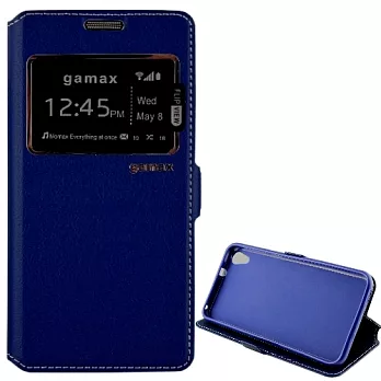 視窗款側掀皮套 HTC Desire 820藍色