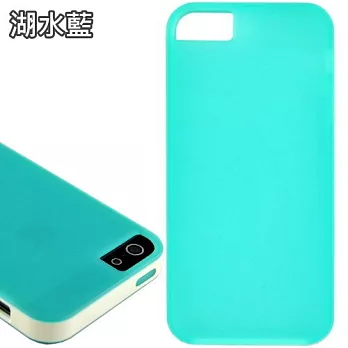 HOCAR Apple iPhone 5 /5S 雙色果漾 冰沙保護殼湖水藍
