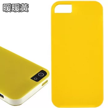 HOCAR Apple iPhone 5 /5S 雙色果漾 冰沙保護殼暖暖黃