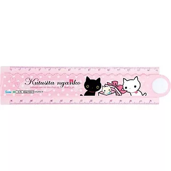 San-X 小襪貓白貓之戀系列系列摺疊尺。粉紅色
