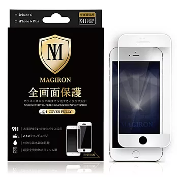 艾奇侖 滿版奈米鋼化玻璃手機螢幕保護貼-for iPhone 6純淨白