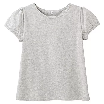 [MUJI]兒童有機棉每日兒童服公主袖短袖T恤120淺灰