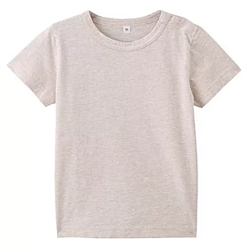 [MUJI]幼兒有機棉每日兒童服短袖T恤80粉米
