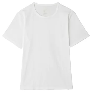 [MUJI]男有機棉天竺圓領短袖T恤M柔白