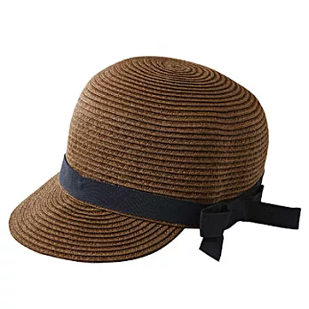 [MUJI]兒童紙纖編織有簷帽棕色54cm