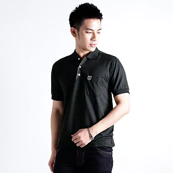 【遊遍天下】MIT台灣製男款抗UV涼爽吸濕排汗機能POLO衫(S101)M黑