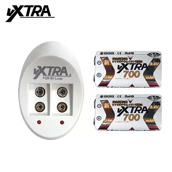 VXTRA 9V鋰充電組(充電器+鋰電池2顆)
