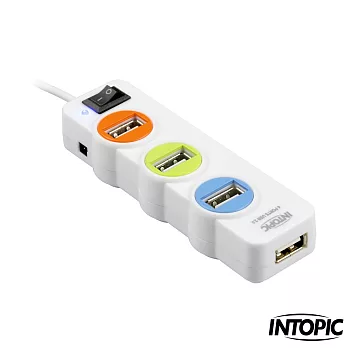 INTOPIC-USB2.0 4埠全方位集線器 HB-25純淨白
