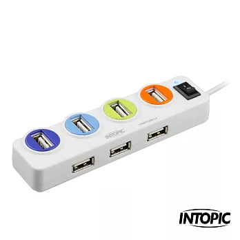 INTOPIC-USB2.0 7埠 全方位集線器 HB-26純淨白