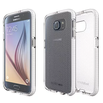 Tech 21 英國超衝擊 Evo Check Samsung S6 防撞軟質格紋保護殼 - 透白