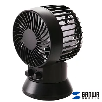 日本SANWA 三和USB渦流循環扇Double Fan(USB-TOY88BK黑色)黑色