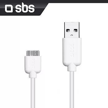 sbs 超高速USB 3.0 cable轉micro USB傳輸線白色