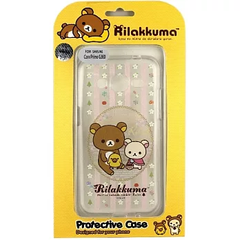 Rilakkuma 拉拉熊/懶懶熊 Samsung Galaxy Core Prime (G360)小奇機 彩繪透明保護軟套-花草優雅熊