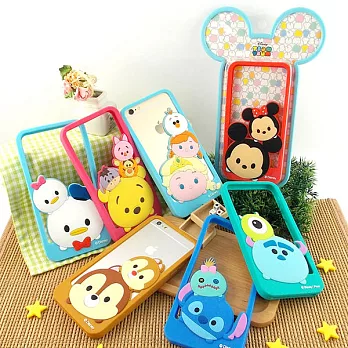 【Disney 】iPhone 6 TSUM TSUM 可愛造型立體矽膠邊框軟套史迪奇小金