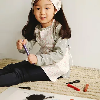 居家時光兒童圍裙(附頭巾)-02兔子花園