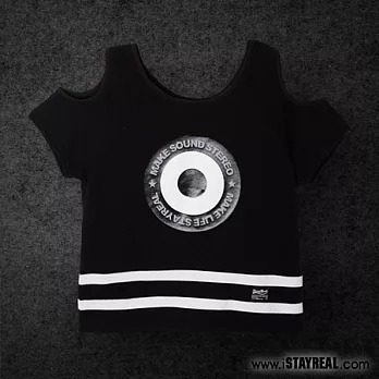 STAYREAL 英倫摩德露臂針織衫 - 紅標合身版 / 黑色、白色S黑色