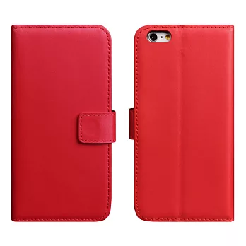 【BIEN】iPhone 6 平紋真皮可立皮套 (紅)