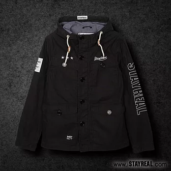 STAYREAL 英倫摩德連帽外套 - 黑標潮流版 / 黑色、卡其色XS黑色