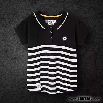 STAYREAL 英倫摩德POLO寬版衫 - 紫標寬版 / 黑色XS黑色