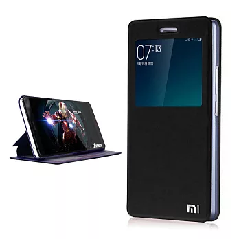 Xiaomi 小米 Note 側翻視窗式側開皮套(黑)