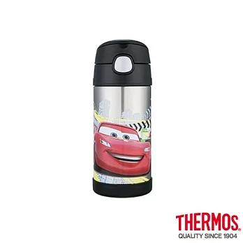 【THERMOS 膳魔師】吸管式 不鏽鋼真空保冷瓶0.37L(F4012CR6)CR6 (CARS