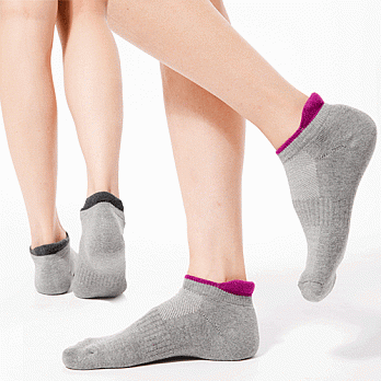 BeautyFocus男女適用萊卡毛巾底運動短襪0616淺灰色
