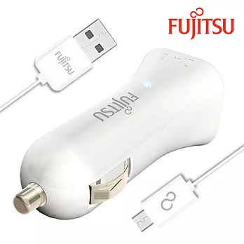 富士通FUJITSU雙USB車用充電器(UC-01)白
