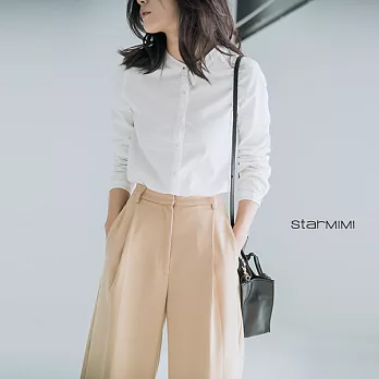 【StarMIMI】局部釦眼配色挺感襯衫＊S白
