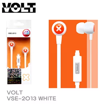 VOLT VSE-2013 數字符號線控耳機麥克風乘號白