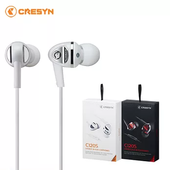 CRESYN C120S立體聲線控耳機麥克風白色