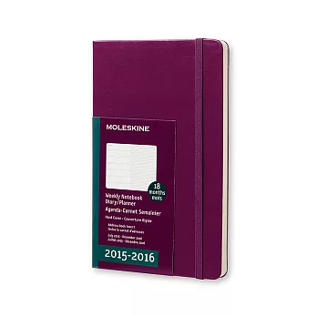 MOLESKINE 2015-16年18M週記本/紫13*21/大型L