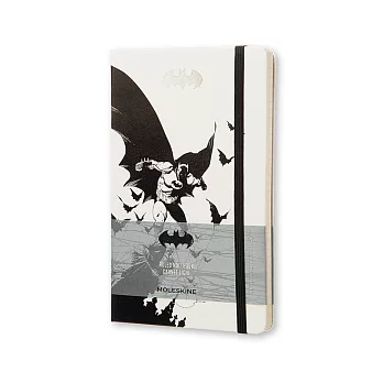 MOLESKINE 2015限量蝙蝠俠橫條筆記本240/大型L/白