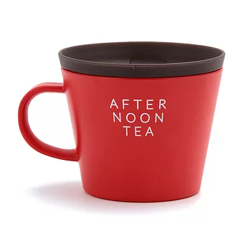 AfternooonTea AtoZ休閒風附蓋馬克杯 紅色