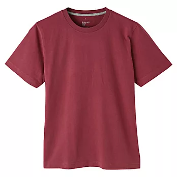 [MUJI 無印良品]男有機棉圓領短袖T恤S暗紅