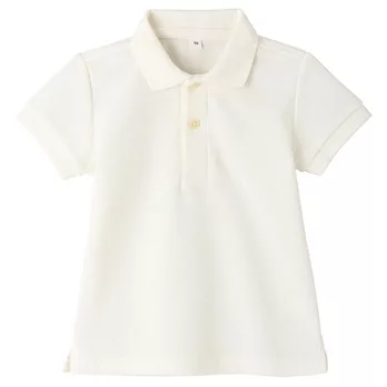 [MUJI 無印良品]幼兒有機棉混鹿子織短袖POLO衫80柔白