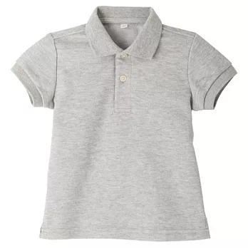 [MUJI 無印良品]幼兒有機棉混鹿子織短袖POLO衫80灰色