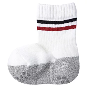 [MUJI 無印良品]幼兒有機棉混織線螺紋直角短襪13~15cm紅橫紋