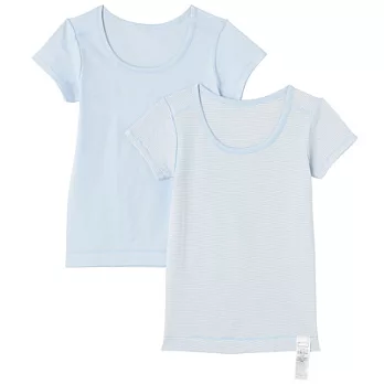[MUJI 無印良品]兒童有機棉舒適觸感短袖衫/2入110淺藍