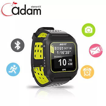 亞果元素 Adam Avid Fit 藍牙智能 GPS 跑步錶 (RW700BK) 時尚黑黃