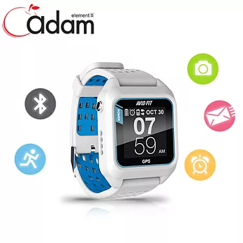 亞果元素 Adam Avid Fit 藍牙智能 GPS 跑步錶 (RW700WH) 經典藍白
