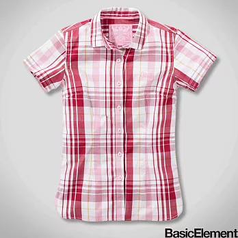 【BasicElement】女款格紋休閒襯衫L紅粉格