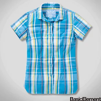 【BasicElement】女款格紋休閒襯衫S藍黃格