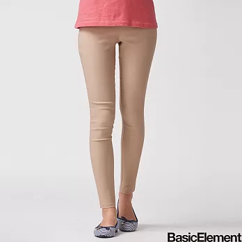 【BasicElement】女款顯瘦彈力窄管褲S卡其