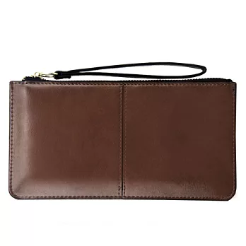 A+ accessories 油皮大容量三層糖果色手拿長夾 (共10色可選)咖啡色