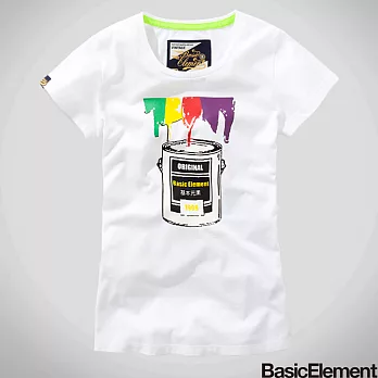 【BasicElement】女款漆彩人生T恤XL白色